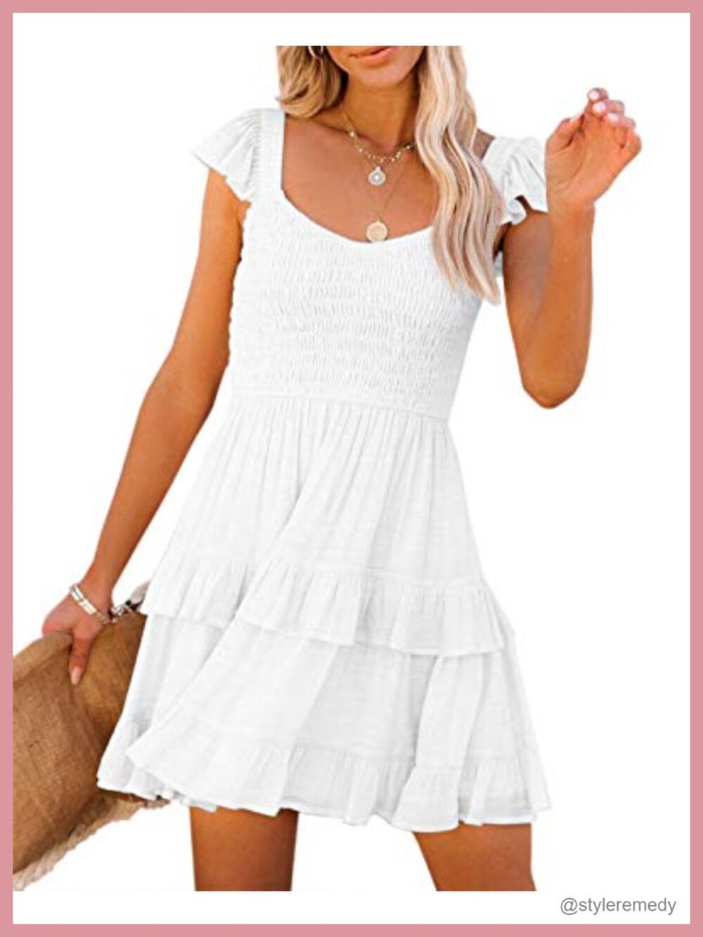 Sleeveless Backless Smocked Ruffle Babydoll Mini Sundress